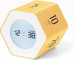 Hexagonal Yellow Digital Clock Timer Backlit 12 / 24 Hour Mode Rotating