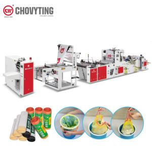 Overlap Drawstring handle Garbage Bag Roll bag making Machine draw tape trash roll bag machinery