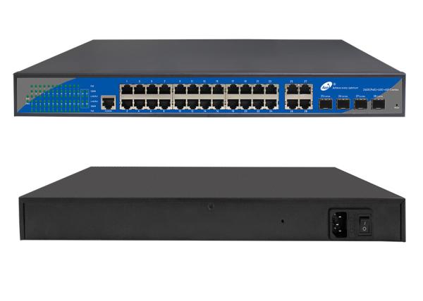 Quality Managed POE Ethernet Switch , Power Over Ethernet Switch 24 Port for sale