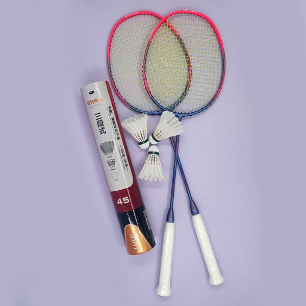 Feather Carbon Fiber Badminton Racquet Racket With 3in1 Shuttlecocks