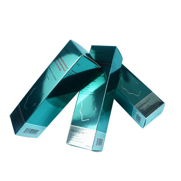 Two Tuck End Custom Printed Paper Boxes Metallic Bright Blue