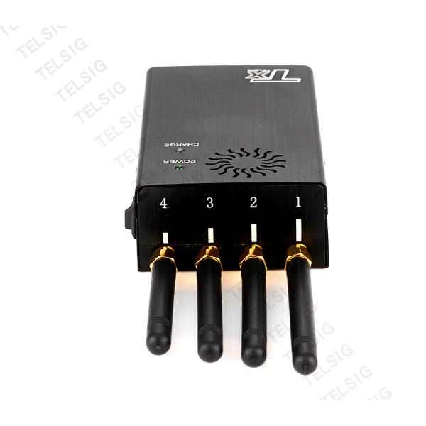 4 Antennas Portable Cell Phone Signal Jammer Durable ABS Plastic + Aluminum Marterials
