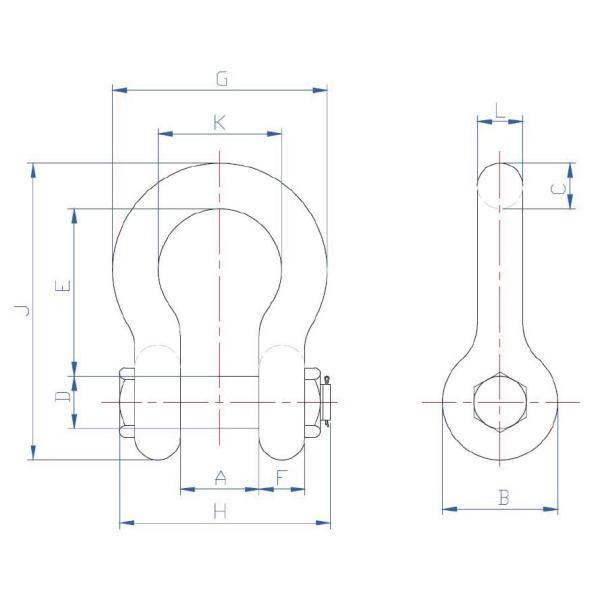Galvanized Steel WLL 30 Tonne 1.5 Inch Shackle Bow Type