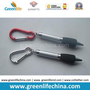 Hight quality aluminum  carabiner hook links can print custom logo with different colors attach ballpen