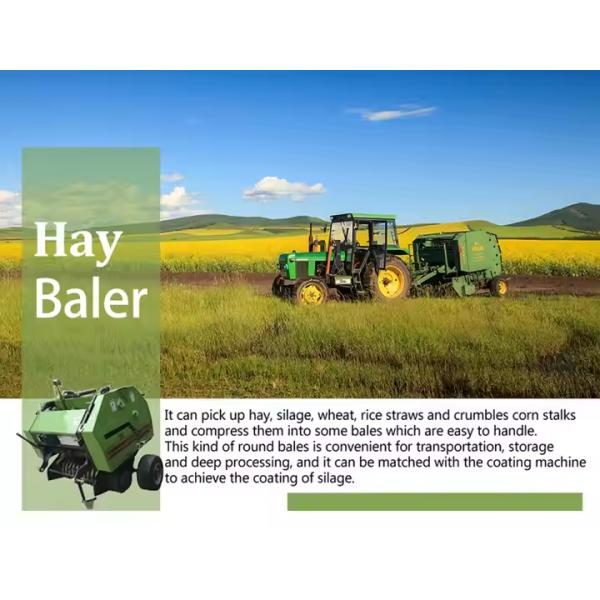 Mini Round Hay Baler Machine Agriculture Implement with Tractor for Farm Use 850