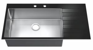 Farmhouse Kitchen Sink With Drainboard With Sound Reduction Brushed Finish