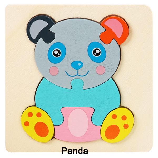 10.7cm 3D Coloured Wooden Block Jigsaw Puzzle Cognitive Games ISO9001