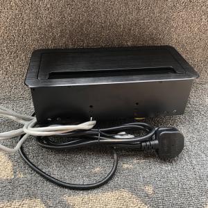 Universale Power Data RJ45 Desktop Socket Box / Black Color Tabletop Mounted Power Net Box For Office Desks