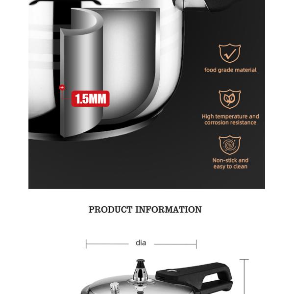 304 Stainless Steel Rice Cooker 18 - 24cm Multifunctional Induction Pressure Cooker