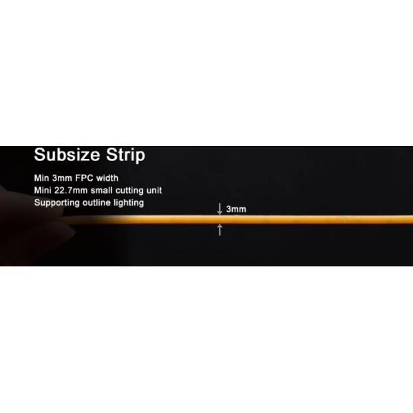 Super Slim Width 3mm 90Ra COB LED Strip Bendable LED Tape 12V Dotless Flip Chip 3000K Ultra Thin Flexible
