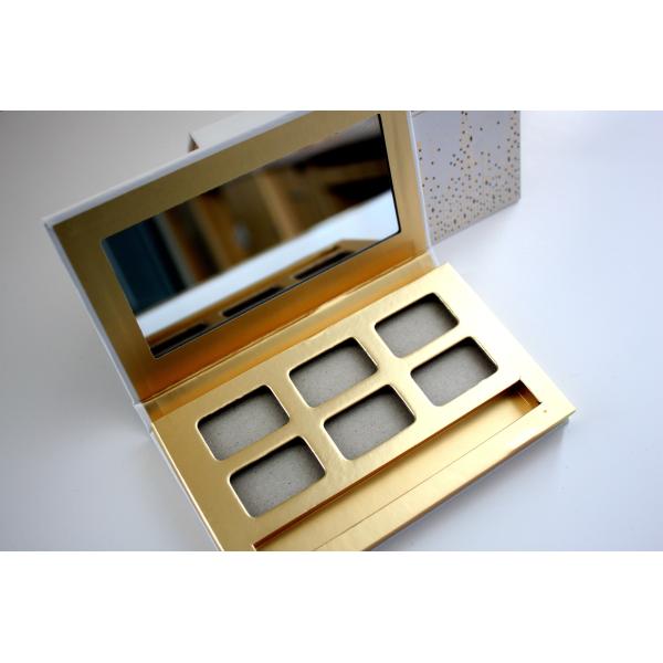 Matte Gold Empty Eyeshadow Palette Metalized Paper Customized With Brush
