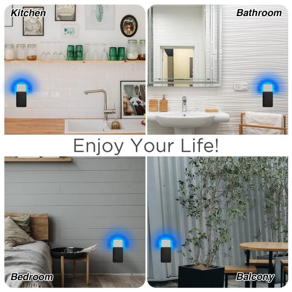 JZ White Harmless Fly Catcher Insect Killing Anti Mosquito Lamp UV Attraction Mosquito Repellent Sticker Lamp for Indoor Bedroom
