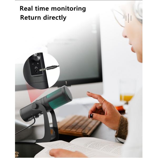Tiktok Karaoke USB Recording Microphone Plosive Free Real Time Monitoring