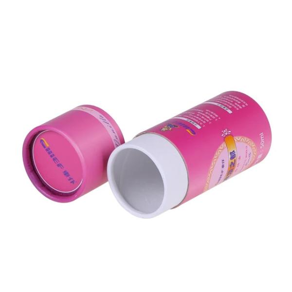 Biodegradable Cylinder Cosmetic Skincare Cardboard Round Paper Tube Packaging Box Custom Print