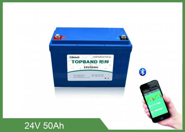 Quality Smart AGV Bluetooth Lithium Battery TB-BL2450F Lifepo4 Cell 24V 50Ah For Ios / Android for sale