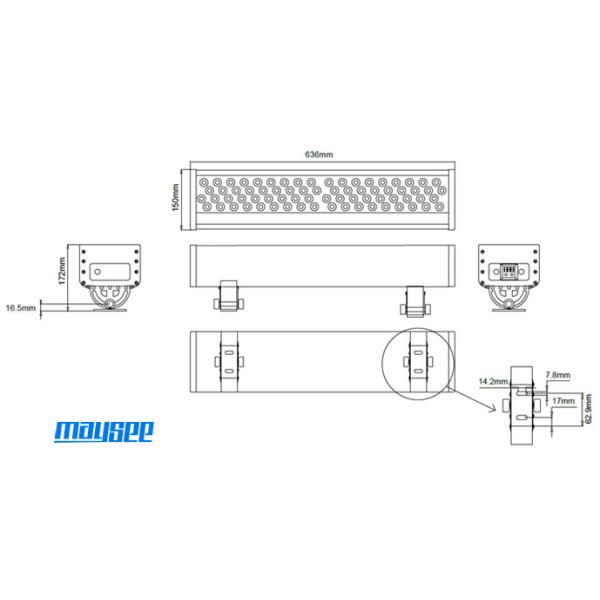 72w RGB waterproof LED Flood Light with AC110-240VAC Cree led chip for store / bridge