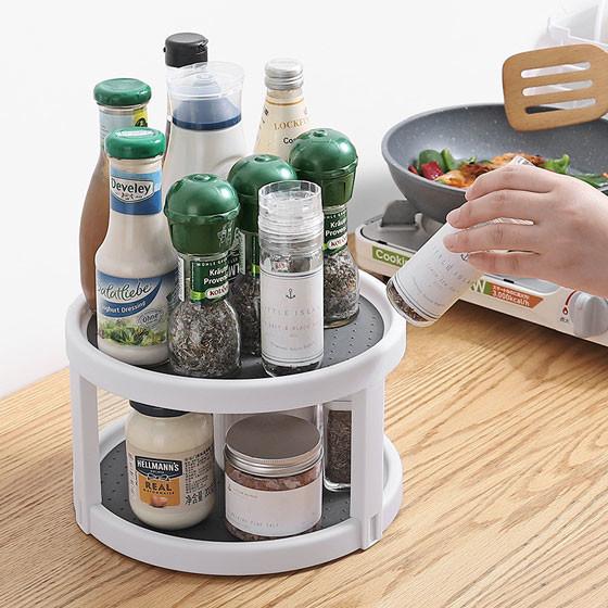 Quality Multi Layer PP Kitchen Rotary Shelf Seasoning Rack for Kitcchen Use for sale