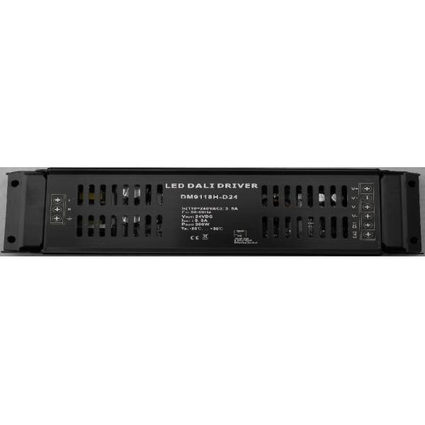 Max 200W Black DALI LED Driver , DC12V / DC24V PWM Signal Strip Light Dimmer