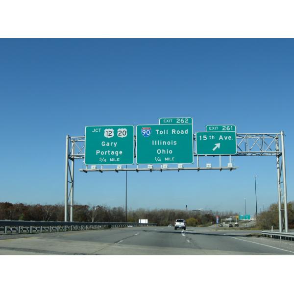 Custom Tri Chord Four Chord Overhead Span Structures Steel Toll Gantry Sign Bridge