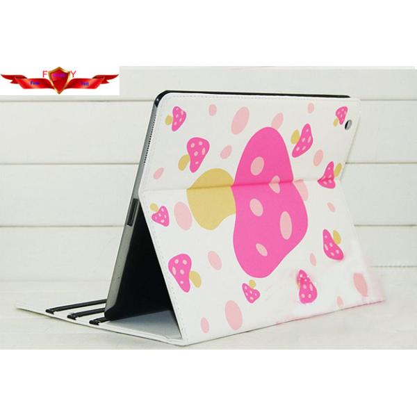 New Mushroom Ipad 2 3 4 PU Cover Cases Smart Sleep/Wake Up Function Three Holder