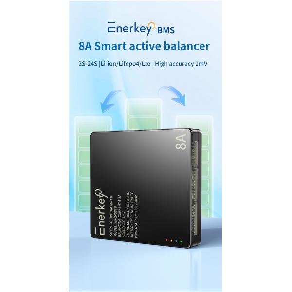 Enerkey 16s 24s Smart Active Balancer 8A Battery Balancer With CAN Communication Port