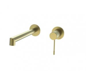 China Zinc Alloy Brushed Gold Wall Mounted Bath Shower Mixer Taps on sale