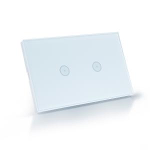China Tuya App Remote Touch Switch , US Standard 2 Gang Touch Dimmer Switch on sale
