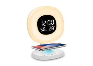 China Mobile Phone Touch Light Alarm Clock Wireless Charging 7 Colors 5W For Kids on sale