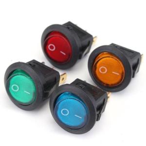 China 12v Small Round Rocker Switch With Led White Blue Green Color Boat Switches on sale