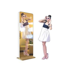 China Indoor Standing Digital Signage Kiosk LCD Magic Advertising Smart Touchscreen Mirror Kiosk on sale