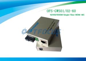 China 256 K Single Fiber Fast Ethernet Media Converter Gigabit 10 / 100 / 1000 Base - FX SM 60Km SC on sale