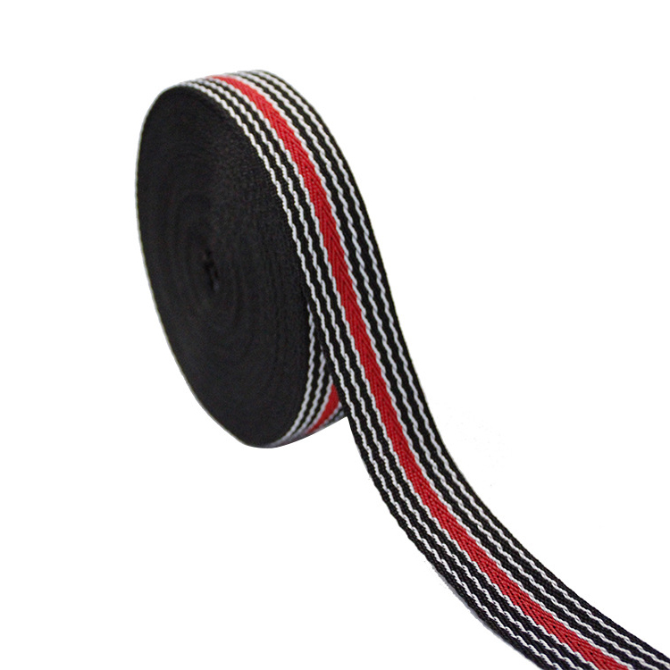 High Tenacity Jacquard Webbing 100 Polyester Black Elastic Loops For Shoes