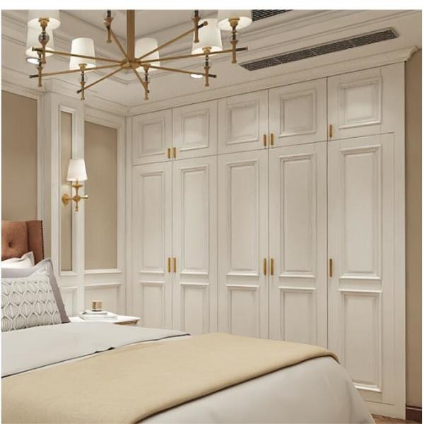 2400mm Solid Wood Wardrobe Closet Bedroom Furniture With Dress Up Desk Corner Cabinets