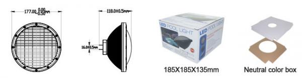 GX16D base aluminum AC 12V RGB switch ON / OFF control 18W PAR56 LED pool light