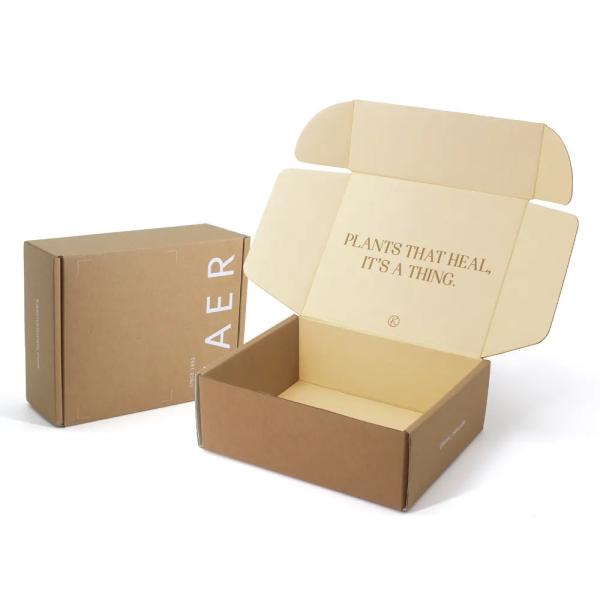 Kraft Corrugated Shipping Eco Friendly Easy Tear Trip Zipper Mailing Custom Mailer Boxes Paper Packaging