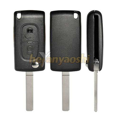 Quality PSA Uncut Flip Remote Key Shell , 2 Buttons VA2 Blade Folding Key Case for sale