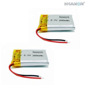 China 502025 High Discharge Lithium Ion Battery 3.7V 200mAh 0.74Wh With With Thermistor Protection Plate on sale