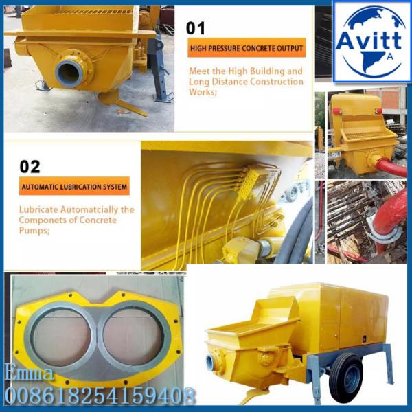 DHBT30 Diesel Concrete Pump Engine Power Mounted On Moveable Trailer