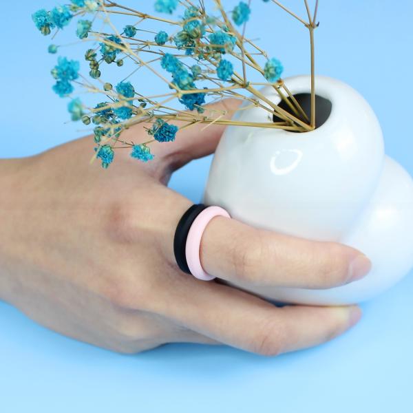 Third Party Appraisal Women's Silicone Wedding Band 4mm Beveled Edges Breathable