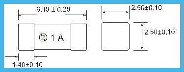 2-SMD Board Mount Square End Block Slow Blow Cartridge Surface Mount Fuse 6.3A 350V