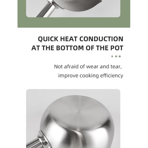 Household Cooking Japanese Sauce Pan Non Stick Stainless Steel Milk Pot