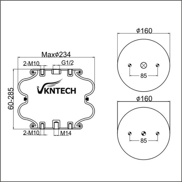 Competitive Price High Quality Hot Sell Air Spring Rubber 2B 7000-2 2B QL-260 Contitech Universal