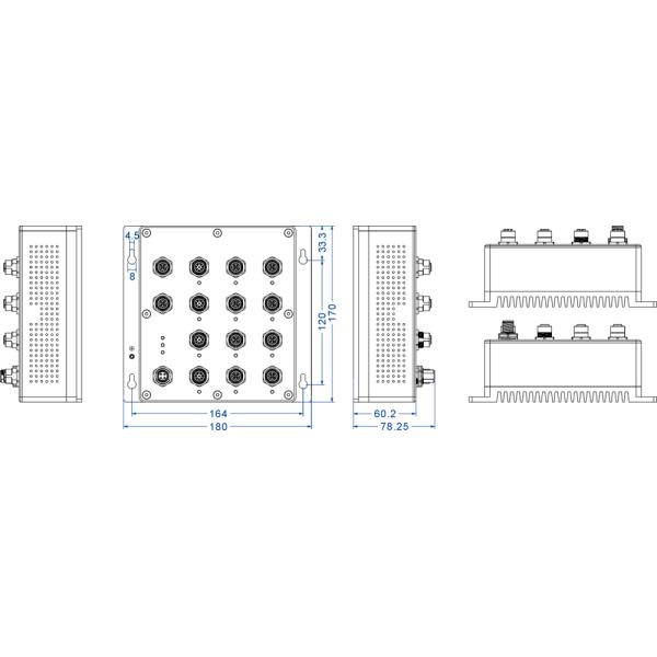 Layer 3 Managed Industry Specific Ethernet Switch With 12 M12 Ports