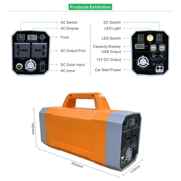 Portable UPS, Uninterrupted Power Supply, Portable Power System, 220V AC Output, 500W Power, Pure Sine Wave Inverter