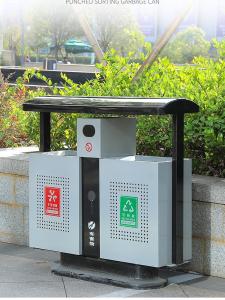 China Rectangular Anti Aging 80L Metal Recycling Garbage Bins on sale