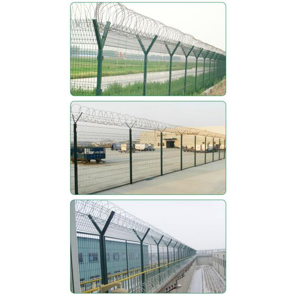 Traffic Road Steel Barrier Galvanized Barbed Wire Fence with Powder Coated Protection