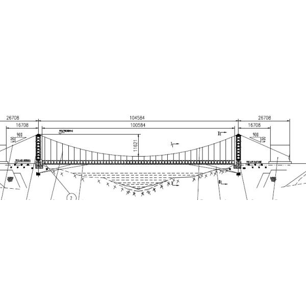 Alkyd / Hot Dip Galvanized Bailey Suspension Bridge High Performance Simple Structure