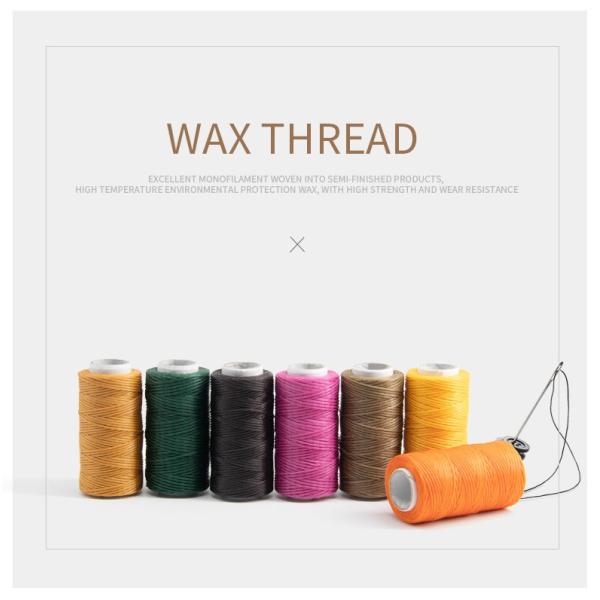 MERCERIZED 100% Polyester Flat Leather Waxed Thread 150d/16 Wax Thread for Sewing Leather