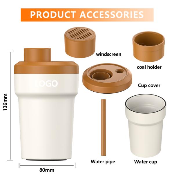 Complete Chicha Mini Hookah Set Fancy Healthy Smoking Function with Black Glass Straw