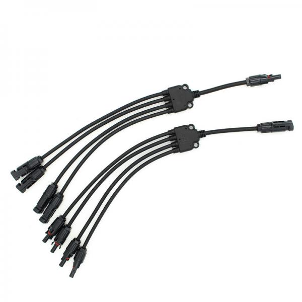 6mm Black Solar Panel PV Cable 20A Branch Connector Photovoltaic All In 1